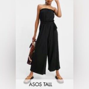 ASOS DESIGN Tall bandeau rope tie jumpsuit in black NWT